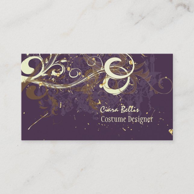 Plommon- och chokladvirveler visitkort (Framsida)