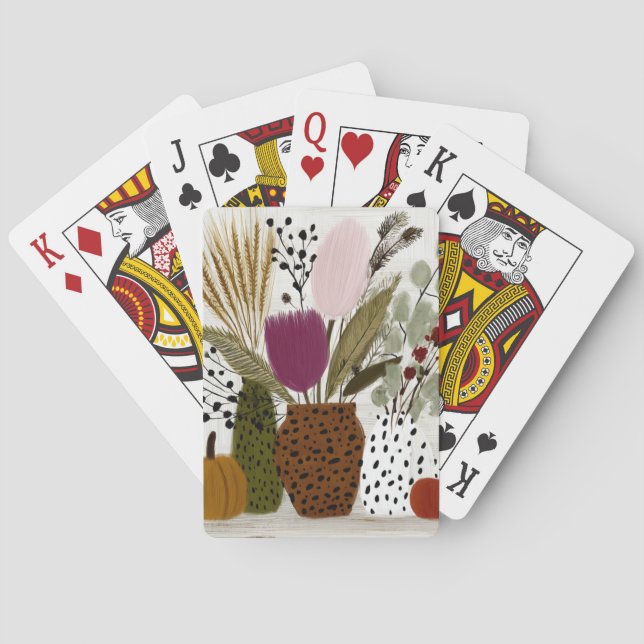 Plommon och oliv leopardfläckiga vaser casinokort (Baksidan)