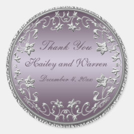 Plommon och Pewter 3-tumsdiameter, rund etikett