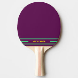 Plommon Pingisracket Med Initialer