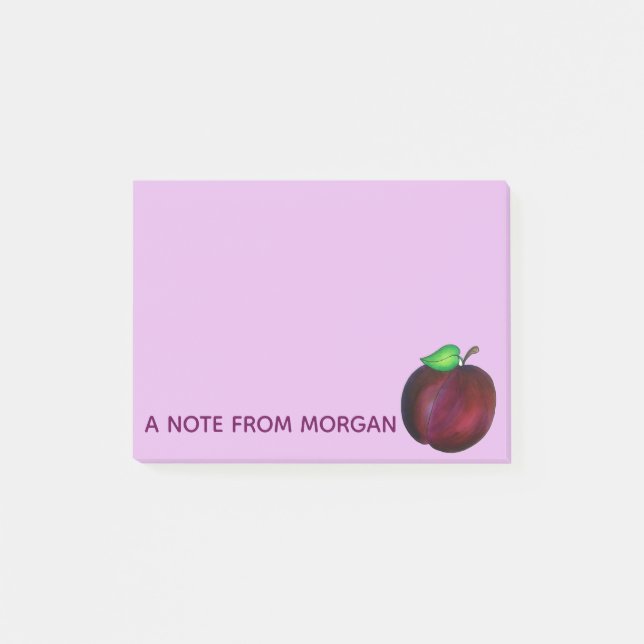 Plommon Ripe Sommar Lila Plum Fruit Illustration Post-it Block (Framsida)