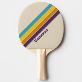 Plommon Stoft Regnbågsrandig med Namn Pingisracket