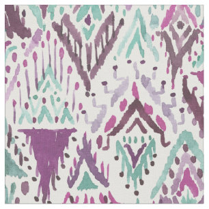 Plommon triumfera Boho chic stam- Ikat Tyg