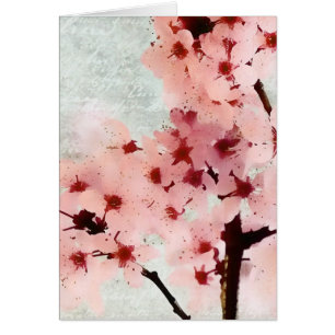 Plommonet blomstrar kortet hälsningskort
