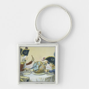 Plommonpuddingen i fara, 1805 fyrkantig silverfärgad nyckelring