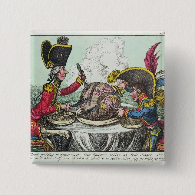 Plommonpuddingen i fara, 1805 knapp (Framsida)