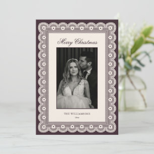 Plommonspets Jul Elegant Vintage God Jul Julkort