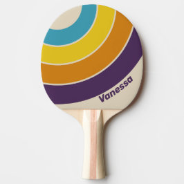 Plommonstoft Regnbåge Cirkulär Rand med Namn Pingisracket