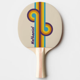 Plommonstoft Regnbågsrandig Slinga med Namn Pingisracket