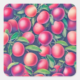 Plommonstreck Fyrkantigt Klistermärke