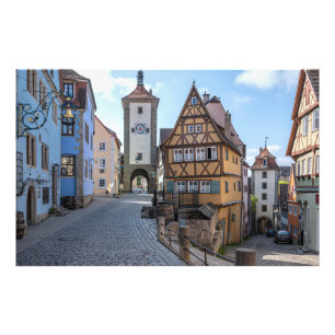 Plönlein i Rothenburg ob der Tauber, Tyskland Fototryck