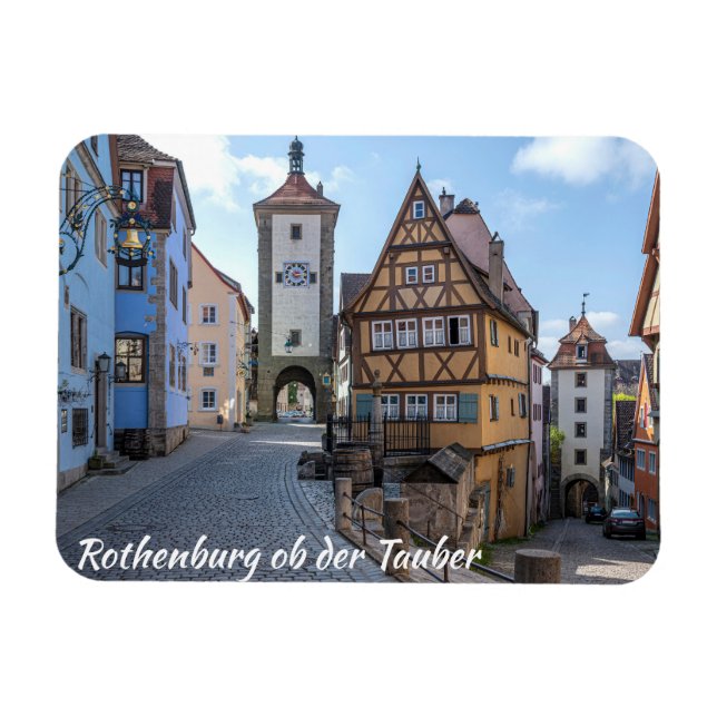 Plönlein i Rothenburg ob der Tauber, Tyskland Magnet (Horisontell)