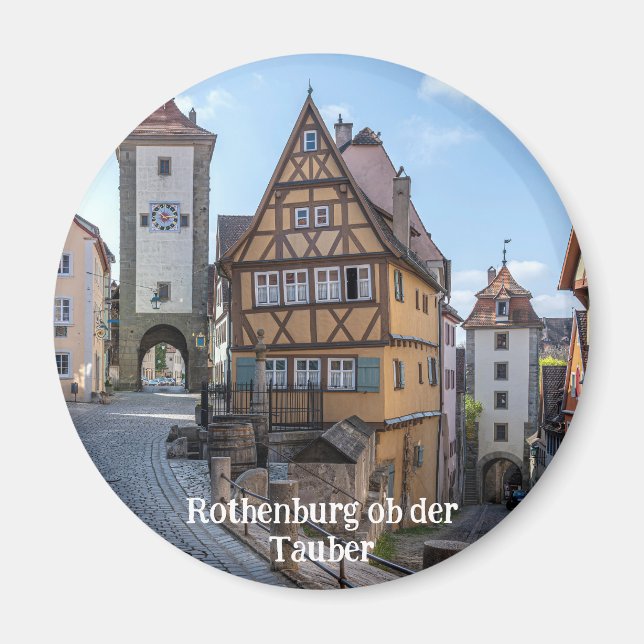 Plönlein i Rothenburg ob der Tauber, Tyskland Magnet (Framsidan)