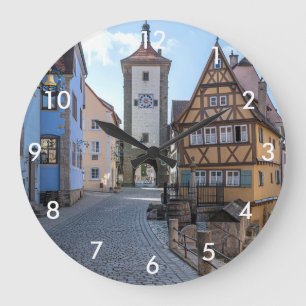 Plönlein i Rothenburg ob der Tauber, Tyskland Stor Klocka