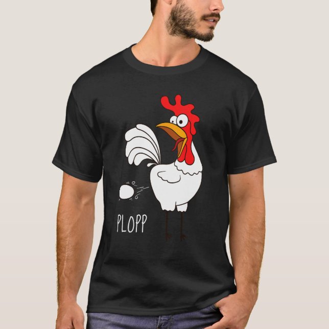 Plopp Eggs Henhouse Chicken T Shirt (Framsida)