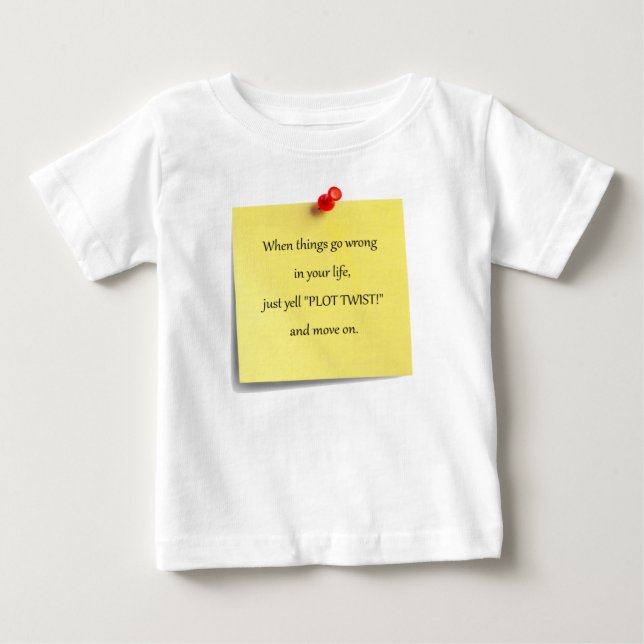 Plot Twist Baby T-Shirt (Framsida)