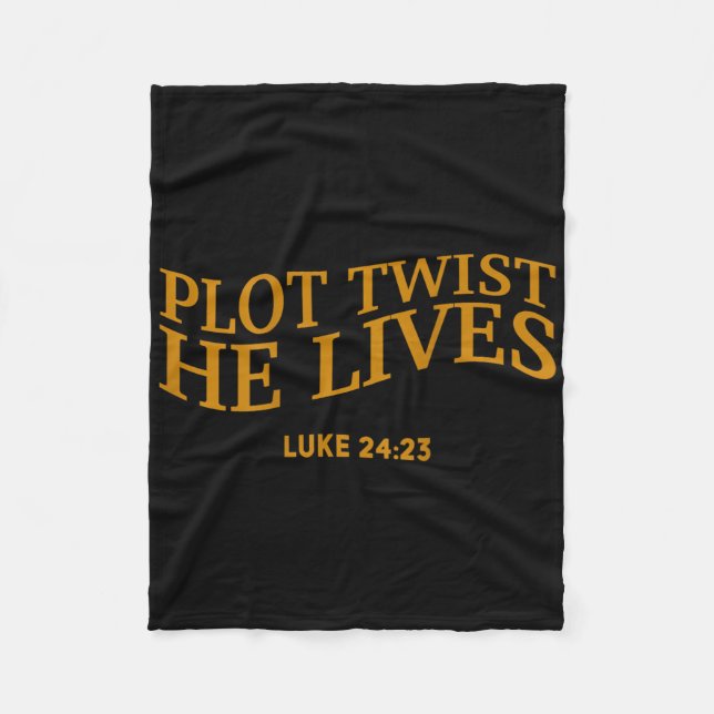 Plot Twist Han bor Christian Funny Påsk gud Tod Fleecefilt (Framsidan)