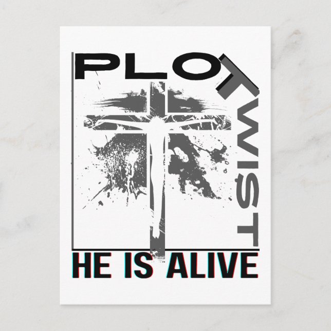 Plot Twist han lever i Påsk Jesus är livslevande G Helg Vykort (Framsida)
