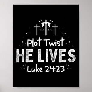 Plot Twist Han lever Kor Roligt Christian Påsk Day Poster