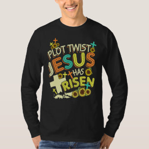 Plot Twist Jesus har återfått solros Kor Retro V T Shirt