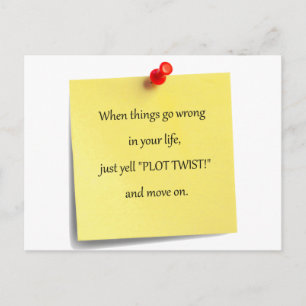 Plot Twist Post-it-vykort Vykort