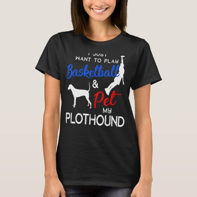 Plothound Funny Basketball Hundägare Julafton T Shirt (Framsida)