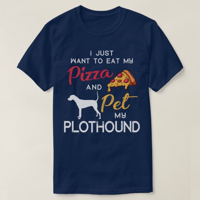 Plothound Hund Pizza Älskare Owner Juldagen T Shirt (Design framsida)