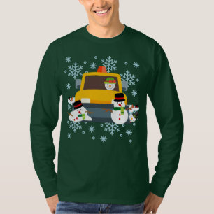 Ploting down snögubbars Winter roligt T Shirt