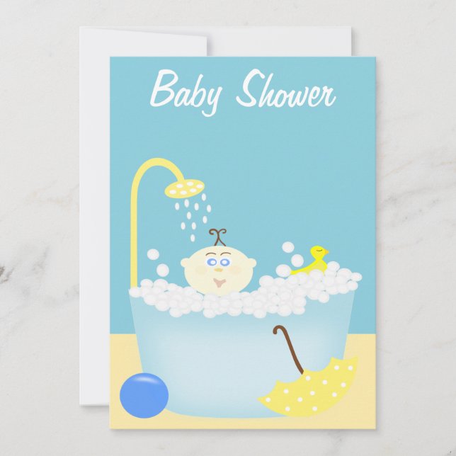 Plötslig Bathtub Baby Shower-inbjudan Inbjudningar (Framsida)