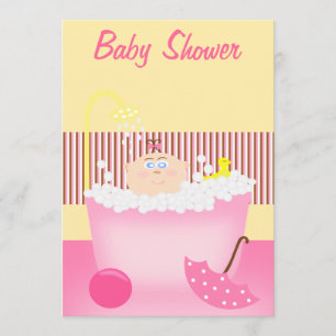 Plötslig inbjudan till Bathtub Rosa Baby Shower