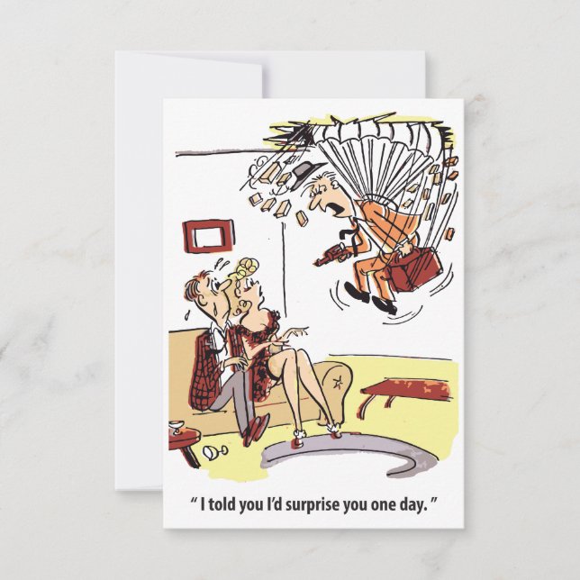 Plötslig överraskning, Paratrooper, funny Spara Datumet (Framsida)