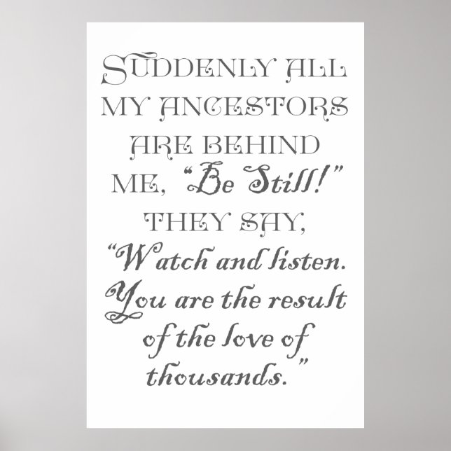 Plötsligt står mina förfäder bakom mig. poster (Framsidan)