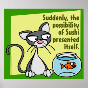 Plötsligt Sushiaffisch Poster
