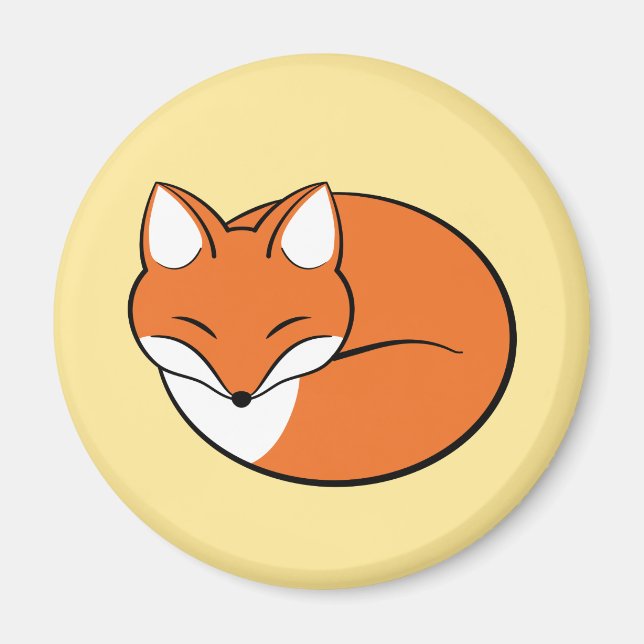 Plötsligt Tecknad Fox på Gult Magnet (Framsidan)