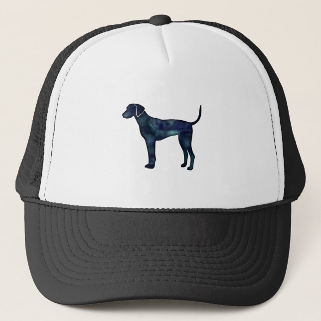 Plott Hound Black Watercolor Silhouette Keps (Framsida)