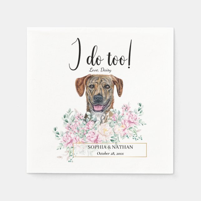 Plott Hound Bröllop Cocktail Napkins Pappersservett (Framsidan)