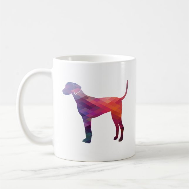 Plott Hound Geometric Mönster Silhouette Lila Kaffemugg (Vänster)