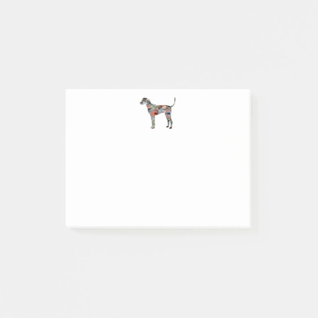Plott Hound Geometric Mönster Silhouette Play Post-it Block (Framsida)
