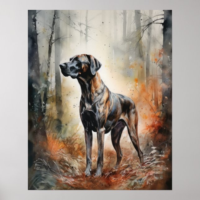 Plott Hound Hund Art-utskrift Poster (Framsidan)