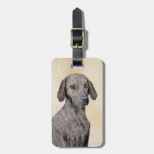 Plott-målning - Cute Original Hund Art Bagagebricka