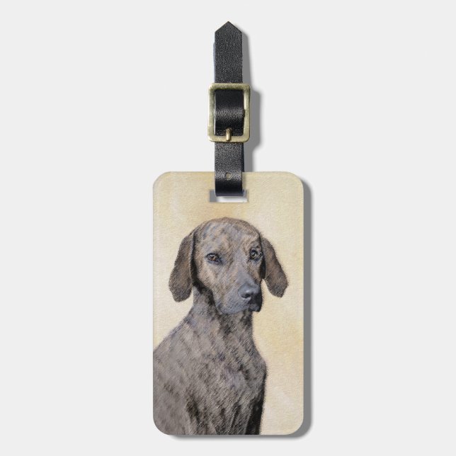 Plott-målning - Cute Original Hund Art Bagagebricka (Vertikal Framsida)
