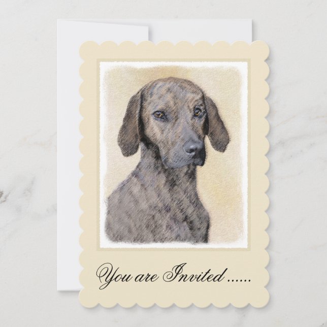 Plott-målning - Cute Original Hund Art Inbjudningar (Framsida)