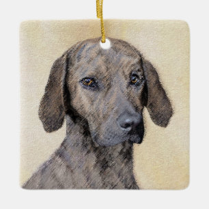 Plott-målning - Cute Original Hund Art Julgransprydnad Keramik