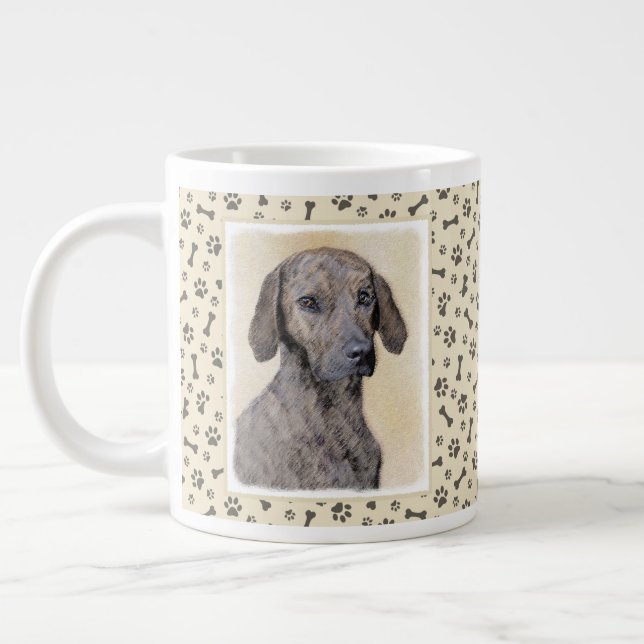 Plott-målning - Cute Original Hund Art Jumbo Mugg (Vänster)