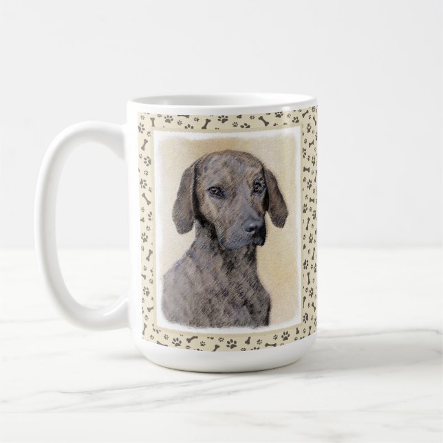 Plott-målning - Cute Original Hund Art Kaffemugg (Vänster)