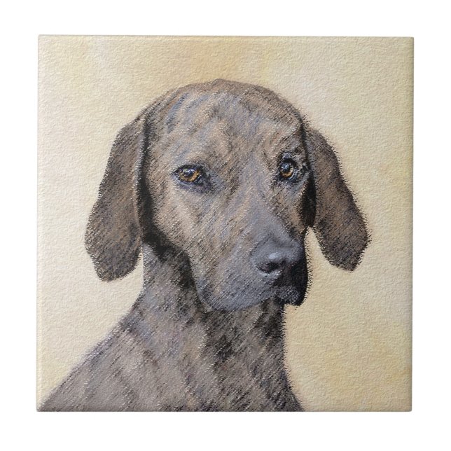 Plott-målning - Cute Original Hund Art Kakelplatta (Framsidan)