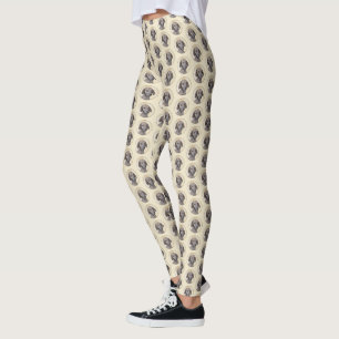 Plott-målning - Cute Original Hund Art Leggings