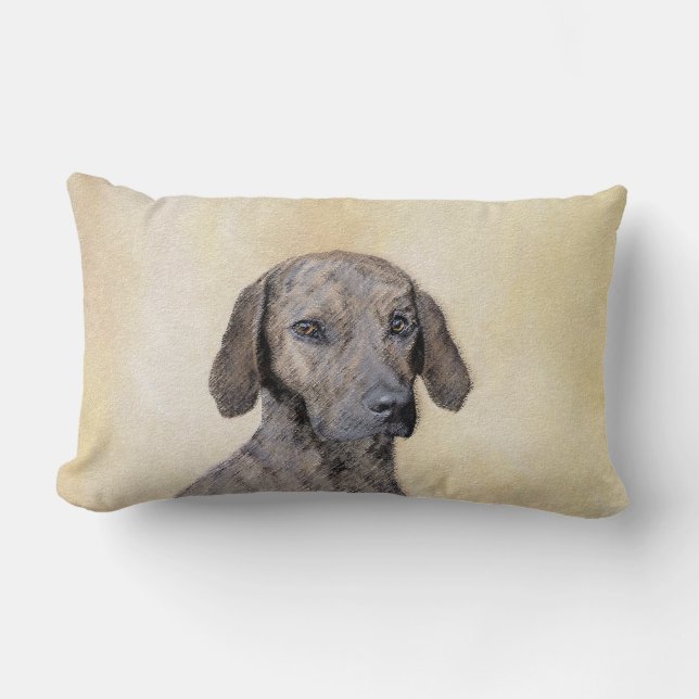 Plott-målning - Cute Original-Hund Art Lumbarkudde (Framsida)