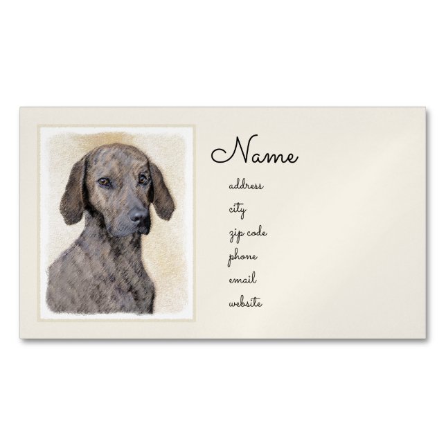 Plott-målning - Cute Original Hund Art Magnetiska Visitkort (Framsida)