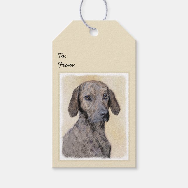 Plott-målning - Cute Original Hund Art Presentetikett (Framsidan)